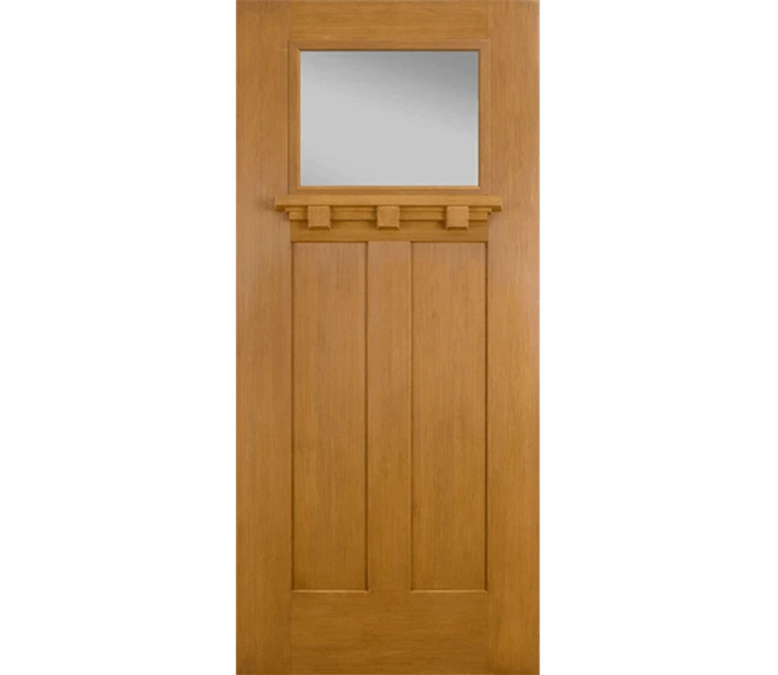 Newport Craftsman Light Fiberglass Entry Door