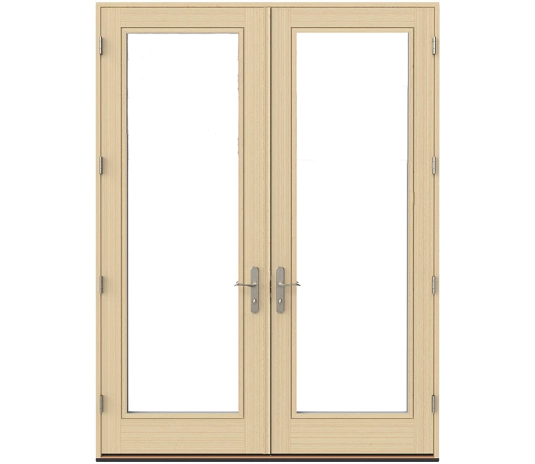 Newport Pella Lifestyle Series Wood Double Hinged Patio Doors